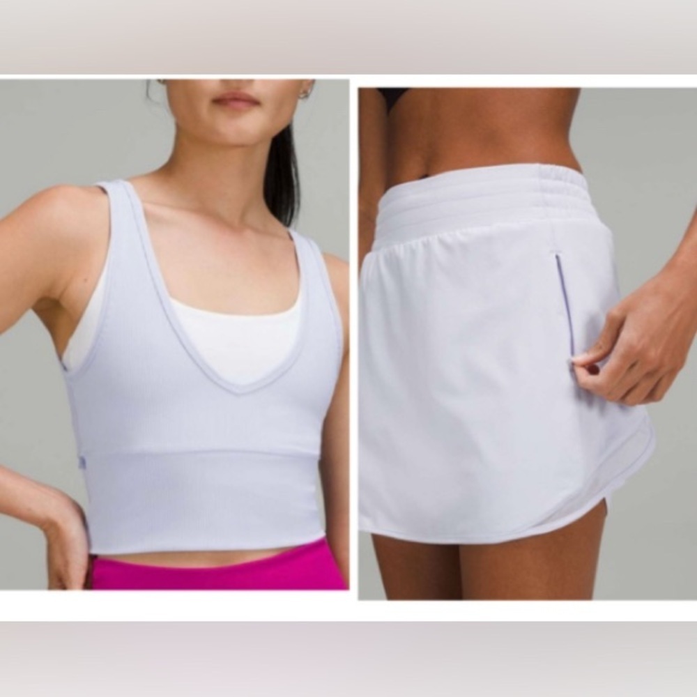 Lululemon Set Pastel Blue Hotty Hot Skirt power pivot tank Set size: 4